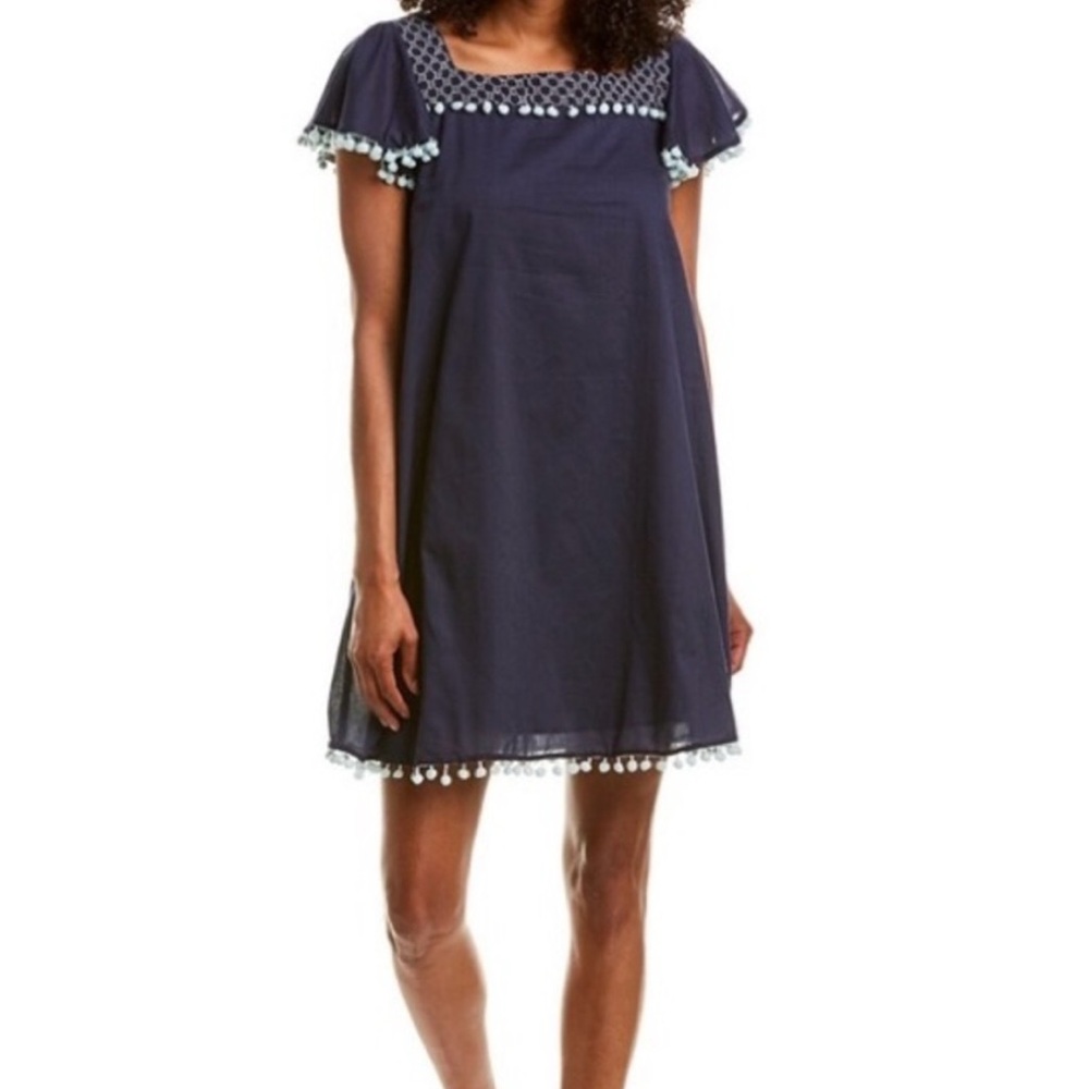 Sail to Sable | NWT Navy Dress PomPom trim size L
